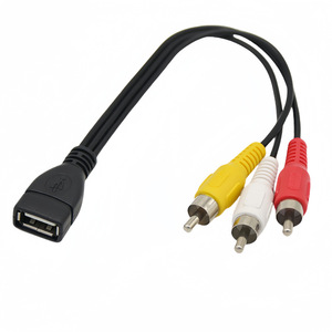 Câble AV USB femelle vers 3 RCA mâle, adaptateur audio-vidéo en cuivre pour connecteur d'interface de décodeur TV - Product Image 3