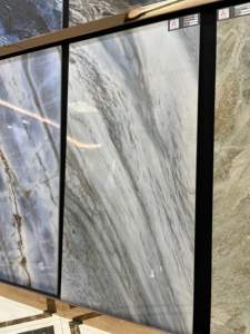 <span class=keywords><strong>Carrelage</strong></span> en porcelaine moderne blanc et noir, aspect pierre, texture marbre, plaqué or, antidérapant, pour sol et mur - Product Image 3