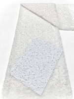 NI.AI Hochwertiger 3D-Perlen-Tüllspitzenstoff mit glitzernden Pailletten für Brautkleider, Party- und Abendkleider