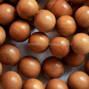 Perles de yoga mala en bois de santal brun doré foncé naturel écologique-50 ans et plus - Product Image 1