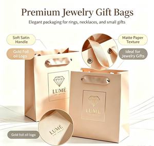 Wholesale new design jewelry gift bags with logo custom <b>drawstring</b> ribbon handle jewelry packaging bags for small business - Product Image 6