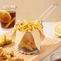 Vente chaude Panier à frire rond écologique pour la cuisine Gadgets de cuisine Panier à frire pour tacos mini pour usage commercial