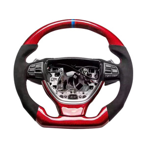 Volant en fibre de carbone BMW, diamètre intérieur 42 mm, avec design racing en cuir pour modèles BMW - Product Image 2
