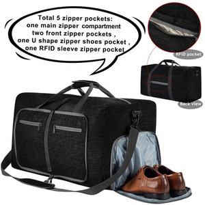 Sac de voyage pliable en gros, personnalisable avec logo, grande capacité, robuste, sac de sport et de week-end pour femme - Product Image 5