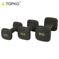 TOPKO Équipement de fitness pas cher, haltères hexagonaux, fabricant, logo personnalisé, ensemble d'haltères en néoprène rose pour femmes avec support
