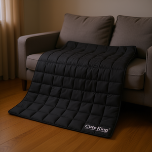 ผ้าห่มถ่วงน้ำหนัก CuteKing ผลิตจากโพลีเอสเตอร์ 100% แบบเย็บติดกัน สีเทา บรรจุเม็ดพลาสติกหนัก ใช้ได้ทุกฤดู สไตล์เรียบง่ายสำหรับใช้ในบ้าน - Product Image 2