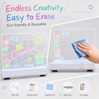 Tableau d'écriture LED rechargeable, Panneau de traçage LED à intensité variable, Tableau de dessin réutilisable pour la création artistique des enfants