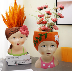 Maceta bonita para plantas, macetas <span class=keywords><strong>de</strong></span> cerámica, maceta en Forma <span class=keywords><strong>de</strong></span> cara con diseño <span class=keywords><strong>de</strong></span> muñeca para plantas suculentas en la mesa <span class=keywords><strong>de</strong></span> escritorio <span class=keywords><strong>de</strong></span> la sala <span class=keywords><strong>de</strong></span> estar o la decoración del hogar - Product Image 3