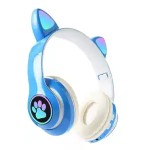 Drahtlose Kopfhörer LED Cat Ears Headset Gaming Noise Cancel ling Stereo Drahtlose Kopfhörer