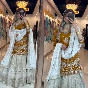 Top Lehenga nupcial indio de alta demanda, ropa de boda de lujo con trabajo artesanal, ropa tradicional disponible a precio de exportación - Product Image 5