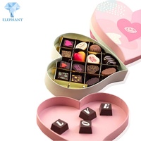 Luxe chocolade doos met hartvormig ontwerp, aangepaste logo, voor bruiloft, liefde, Valentijnsdag