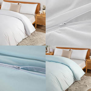 Vente en gros de linge de lit en coton blanc pour hôtel <span class=keywords><strong>5</strong></span> étoiles, ensemble de draps en coton poly, taille Queen et King - Product Image 4