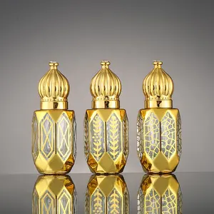 Cj-tùy chỉnh ả Rập Arabic sang trọng 6ml Rỗng mini Glass Oud dầu nước hoa chai thủy tinh Nước hoa chai với vít cap