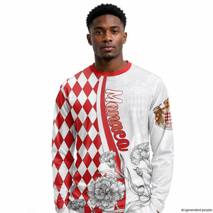 Monaco Original Football à manches longues motif d'impression personnalisé maillot d'entraînement de football à manches longues à séchage rapide T-shirts haut de course t-shirt - Product Image 5