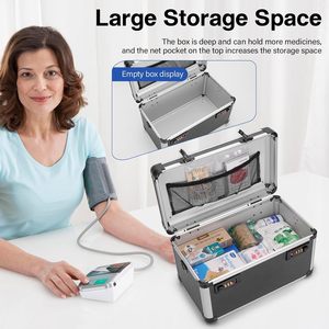 Boîte à médicaments en <span class=keywords><strong>aluminium</strong></span> avec serrure à combinaison, boîte de premiers secours sécurisée, étui de <span class=keywords><strong>rangement</strong></span> pour médicaments pour la maison et l'extérieur - Product Image 5