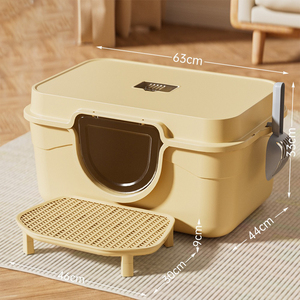 Extra-Large Open Cat Litter <b>Box</b> - Splash-Proof Semi-Enclosed Cat Toilet Factory <b>Drop</b>-Shipping - Product Image 3