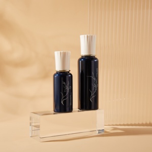 Thiết Kế Mới Màu Đen Chăm Sóc Da Bao Bì Set Nắp Vàng Thủy Tinh Rỗng Jar Container Với Nắp Đậy 50G 40/100/<span class=keywords><strong>120Ml</strong></span> Kem Dưỡng Da Chai - Product Image 2