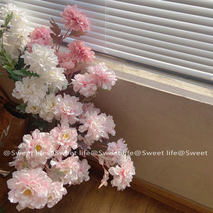 Flores Artificiales de Camelia de Fábrica, Arreglo Floral de Seda de 60 cm para Decoración de Interiores de Bodas - Product Image 3