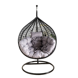 공장 직판 저렴한 맞춤형 패션 야외 가구 정원 모던 해먹 파티오 스윙 발코니 의자 라탄 에그 체어 스탠드 포함 - Product Image 2