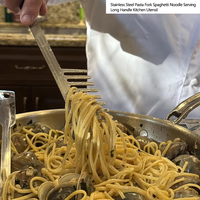 Nouvelle fourchette à pâtes, fourchette en acier inoxydable 304 en forme de peigne, outil de service robuste pour spaghetti, ustensile de cuisson traditionnel italien pour nouilles
