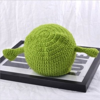 Nouveau 3D longues oreilles Crochet monstre Shrek hiver vert fête drôle à la main tricoté bonnet chapeau Skullies casquette