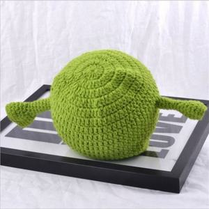 Nouveau 3D longues oreilles Crochet monstre <span class=keywords><strong>Shrek</strong></span> hiver vert fête drôle à la main tricoté bonnet chapeau Skullies casquette - Product Image 6