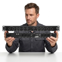 AOFO 234XL Crossover audio stéréo professionnel 8 canaux avec connecteurs XLR, construction métallique, son surround actif, montage en rack