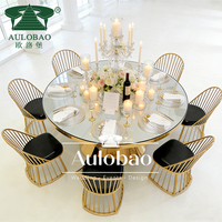 Table de banquet en verre dorée moderne pour mariage, pour la maison et l'hôtellerie