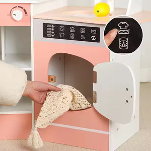 EDULAND CPC CE OEM ODM Ensemble de cuisine en bois pour filles - <span class=keywords><strong>Jouet</strong></span> de maisonnette DIY rose en MDF <span class=keywords><strong>grande</strong></span> <span class=keywords><strong>taille</strong></span> - Ensemble de cuisine d'imitation - Product Image 2