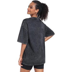 Camiseta Oversize Vintage Lavada para Mujer FOXA, Manga Corta, Algodón Transpirable, Estilo Streetwear, Tipo Boyfriend - Product Image 5