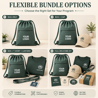 Sac à dos personnalisé en toile de coton avec cordon de serrage et boîte à cartes – Coffret cadeau tout-en-un pour événements universitaires, équipes sportives, clubs, cadeaux de collège