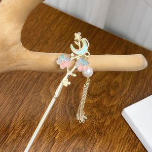 Chinese Style <b>Sweet</b> Women's Vintage <b>Flower</b> Tassel Zinc Alloy Hairpin with Clear Floral Pearl Jewelry - Product Image 5