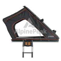 Tente de toit de voiture en aluminium mince imperméable, tente de toit de voiture à toit relevable, coque rigide, barre lumineuse LED intégrée pour le camping 4x4 4WD