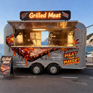 Petit camion de nourriture de rue commercial mobile <span class=keywords><strong>pas</strong></span> <span class=keywords><strong>cher</strong></span>, chariot de nourriture rapide pour café, pizza, remorque avec véranda, cuisine entièrement équipée - Product Image 3