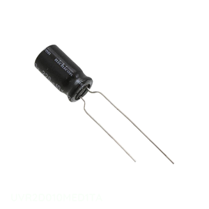 ตัวเก็บประจุแบบ Through Hole รุ่น UVR2D010MED1TA ของผู้ผลิต ยี่ห้อ Channel ความจุ 1 ยูเอฟ ชนิดอลูมิเนียม 1UF 20% 200V แบบขาเรเดียล TH - Product Image 1