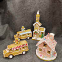 Figurines à collectionner de noël, décor de pain d'épices multi-village, maison de pain d'épices traditionnelle de vacances