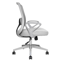 Kabel Chaise élévatrice de luxe Design moderne Gris Pivotant Ergonomique Maille PU Roulette Minimaliste Chaise de bureau Bras fixe Durable