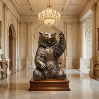 Sculpture d'ours rugissant en bronze moulé à la cire perdue – Qualité muséale, gravure personnalisable, figurine de mascotte de la faune sauvage tendance