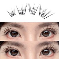 Kit Ekstensi Bulu Mata Profesional Grosir DIY 24mm Fluffy C D Curl Tanpa Lem Tanpa Pita Dark Cashmere Lash Clusters dengan Bond Sealer