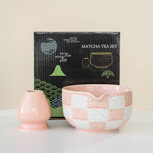 Bol à Matcha de grande capacité en céramique lisse PC motif à carreaux résistant aux hautes températures pour le service du <span class=keywords><strong>thé</strong></span> outil de cérémonie du <span class=keywords><strong>thé</strong></span> - Product Image 5