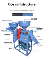 Moulin à riz domestique tout-en-un, nouveau modèle multifonctionnel avec moteur de 7,5 kW, polisseuse de riz, broyeur, décortiqueur, pulpeur et écraseur de coques de riz