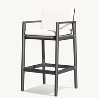 MESA-Ensemble bar moderne tout temps, patio, jardin, hôtel, plage, extérieur, mobilier métallique fabriqué à la main, tabouret de bar et de comptoir en aluminium