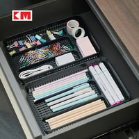 Plateau de rangement de bureau en maille plastique KMPlastic, organisateur de bureau multi-compartiments pour fournitures de bureau et vaisselle