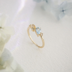 À la mode ciel miroir Simple mode rond blanc cristal Rose Quartz goutte <span class=keywords><strong>d</strong></span>'eau bleu ciel topaze <span class=keywords><strong>bague</strong></span> de <span class=keywords><strong>mariage</strong></span> bijoux fins - Product Image 5
