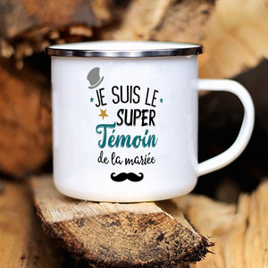 Tazze Smaltate Stampate Super Wintess per Addio al Nubilato, Tazza da Caffè/Vino, Tazza per Testimoni dello <span class=keywords><strong>Sposo</strong></span>, <span class=keywords><strong>Regalo</strong></span> di Fidanzamento/Matrimonio per Testimoni - Product Image 2