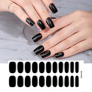 Wholesale Price Durable 22 Strip Gel Nail Sticker Wrap New UV Free Lamp Gel Nail Strip Made Of Plastic