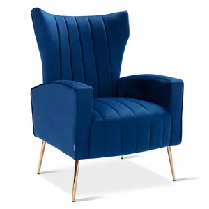 Vải Nhung Trắng Với Chân Kim Loại Vàng Đồ Nội Thất Gia Đình Khác Accent Armchair