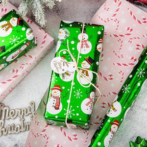 Green Christmas <b>Wrapping</b> <b>Paper</b> Snowman Design 17 Inch X 33 Feet Reversible Gift Wrap For Children Craft Use - Product Image 6