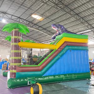 Parco Giochi Gonfiabile Dino Park con Scivolo, Percorso a Ostacoli, Castello Gonfiabile <span class=keywords><strong>Jurassic</strong></span>, Area Giochi per Bambini, Parco Divertimenti Gonfiabile - Product Image 2