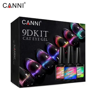 CANNI कील कला डिजाइन मैनीक्योर 9D गैलेक्सी बिल्ली नेत्र जेल पोलिश 20pcs किट चुंबक उपकरण प्राइमर आधार कोई-पोंछ Topcoat यूवी जेल नेल पॉलिश